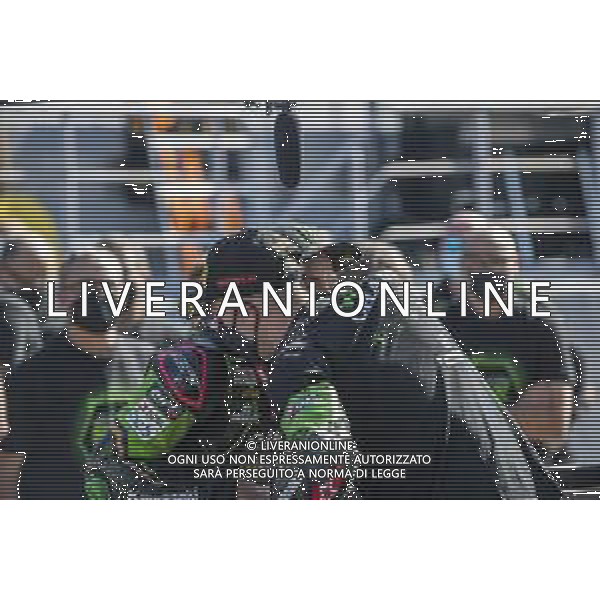 Round 8 Pirelli Estoril Round Race1 - World SuperBike - SBK, 17 October 2020 estoril, portugal, Italy Photo showing: N¬∞ 1 Jonathan Rea GBR Kawasaki Zx-10RR Kawasaki Racing Team WorldSBK Wins the sixth World Superbike title , with Alex Lowes @LM/Otto Moretti/ AGENZIA ALDO LIVERANI SAS