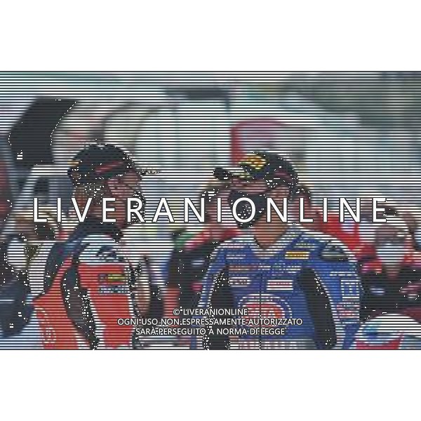 Round 8 Pirelli Estoril Round Race1 - World SuperBike - SBK, 17 October 2020 estoril, portugal, Italy Photo showing: N¬∞54 Toprak Razgatlioglu TUR Yamaha YZF R1 Pata Yamaha WorldSBK Team 1st classified 1¬∞st N¬∞54 Toprak Razgatlioglu TUR Yamaha YZF R1 Pata Yamaha WorldSBK Team 2¬∞st N¬∞7 Chaz Davies GBR Ducati Panigale V4R ARUBA.IT Racing - Ducati 3¬∞st N¬∞31 Garrett Gerloff USA Yamaha YZF R1 GRT Yamaha WorlsSBK Junior Team @LM/Otto Moretti/ AGENZIA ALDO LIVERANI SAS