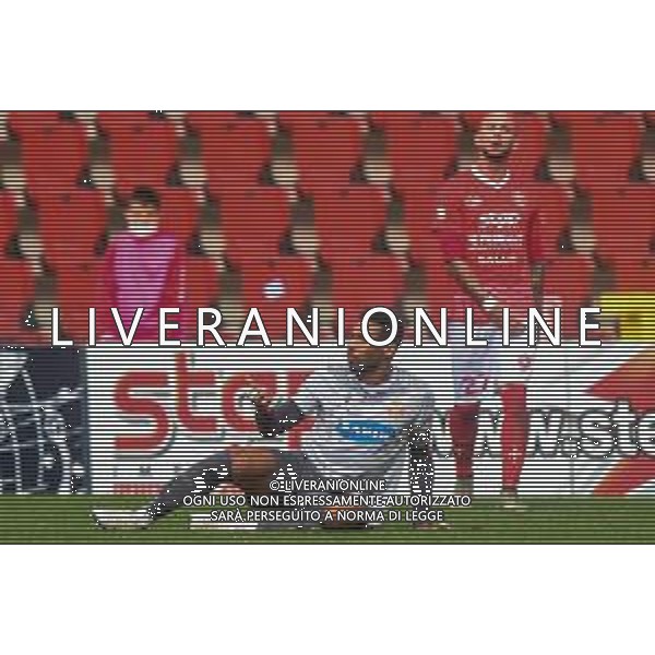 Triestina vs Ravenna - Campionato di Calcio Serie C - Lega Pro 2020/2021, 17 ottobre 2020 Trieste, Italia Nella foto: William Jidayi (Ravenna) atterrato da Simone Galvano (Triestina) @LM/Franco Debernardi©servizio AGENZIA ALDO LIVERANI SAS