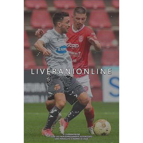 Triestina vs Ravenna - Campionato di Calcio Serie C - Lega Pro 2020/2021, 17 ottobre 2020 Trieste, Italia Nella foto: Marco Fiorani (Ravenna) contrastato da Giuseppe Rizzo (Triestina) @LM/Franco Debernardi©servizio AGENZIA ALDO LIVERANI SAS