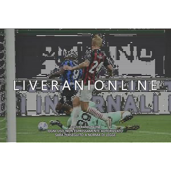 il contatto tra Gianluigi Donnarumma (Milan) e Romelu Lukaku (Inter) giudicato da rigore dall\'arbitro ma poi annullato dal VAR Inter vs Milan Campionato Serie A TIM - 4¬∞ giornata Milano 17-10-2020 Stadio Giuseppe Meazza - San Siro foto Roberto Garavaglia - agenzia Aldo Liverani sas / AGENZIA ALDO LIVERANI SAS