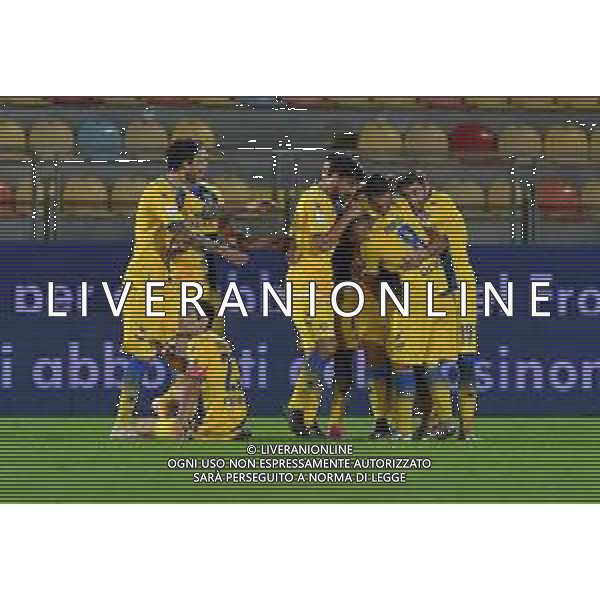 FROSINONE ASCOLI CAMPIONATO CALCIO SERIE BKT 17.10.2020 NELLA FOTO: ESULTANZA SALVI FOTO ALDO LIVERANI©MOSCA / AGENZIA ALDO LIVERANI SAS