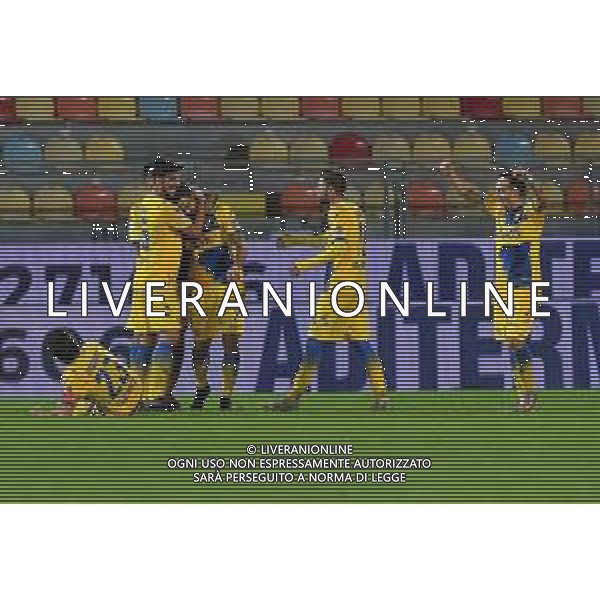 FROSINONE ASCOLI CAMPIONATO CALCIO SERIE BKT 17.10.2020 NELLA FOTO: ESULTANZA SALVI FOTO ALDO LIVERANI©MOSCA / AGENZIA ALDO LIVERANI SAS