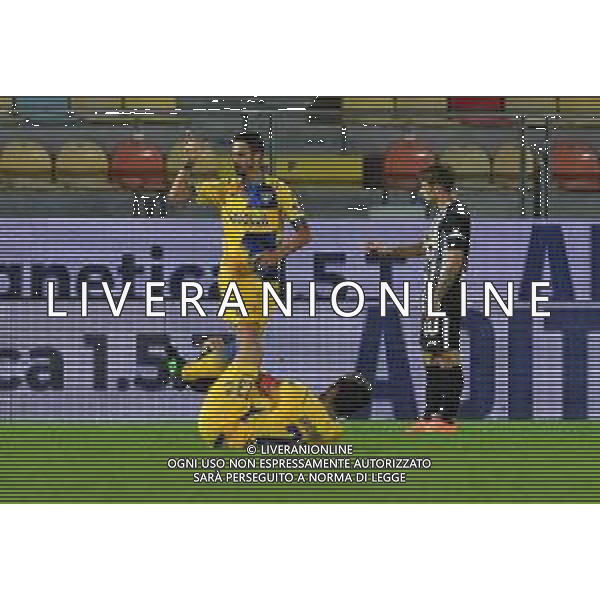 FROSINONE ASCOLI CAMPIONATO CALCIO SERIE BKT 17.10.2020 NELLA FOTO: ESULTANZA SALVI FOTO ALDO LIVERANI©MOSCA / AGENZIA ALDO LIVERANI SAS