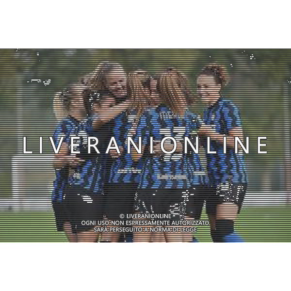 esultanza Inter dopo il gol del 1 a 1 Milan Women vs Inter Milano Women Campionato Serie A Femminile - 6¬∞ giornata Milano 18-10-2020 centro sportivo Peppino Vismara foto Roberto Garavaglia - agenzia Aldo Liverani sas/ AGENZIA ALDO LIVERANI SAS