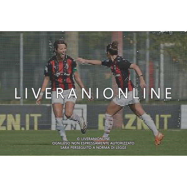 Valentina Giacinti (Milan) esulta dopo il gol del 3 a 1 Milan Milan Women vs Inter Milano Women Campionato Serie A Femminile - 6° giornata Milano 18-10-2020 centro sportivo Peppino Vismara foto Roberto Garavaglia - agenzia Aldo Liverani sas/ AGENZIA ALDO LIVERANI SAS