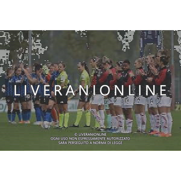 ingresso squadre - formazioni schierate prepartita Milan Women vs Inter Milano Women Campionato Serie A Femminile - 6¬∞ giornata Milano 18-10-2020 centro sportivo Peppino Vismara foto Roberto Garavaglia - agenzia Aldo Liverani sas/ AGENZIA ALDO LIVERANI SAS