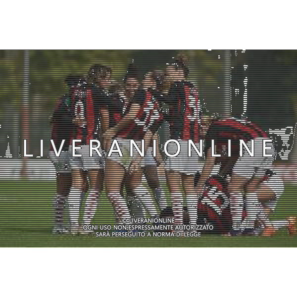 esultanza Milan dopo il gol del 4 a 1 Milan Women vs Inter Milano Women Campionato Serie A Femminile - 6¬∞ giornata Milano 18-10-2020 centro sportivo Peppino Vismara foto Roberto Garavaglia - agenzia Aldo Liverani sas/ AGENZIA ALDO LIVERANI SAS