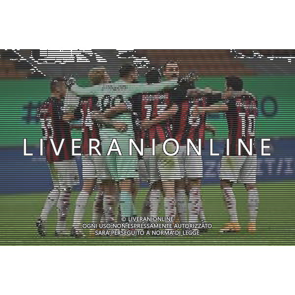 esultanza finale Milan Inter vs Milan Campionato Serie A TIM - 4° giornata Milano 17-10-2020 Stadio Giuseppe Meazza - San Siro foto Roberto Garavaglia - agenzia Aldo Liverani sas