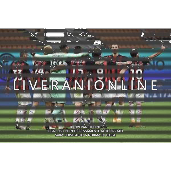esultanza finale Milan Inter vs Milan Campionato Serie A TIM - 4° giornata Milano 17-10-2020 Stadio Giuseppe Meazza - San Siro foto Roberto Garavaglia - agenzia Aldo Liverani sas
