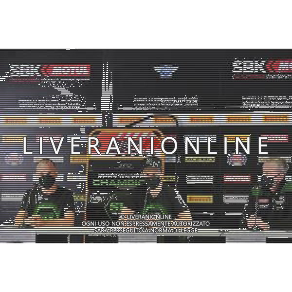 Round 8 Pirelli Estoril Round Race1 - World SuperBike - SBK, 17 October 2020 estoril, portugal, Italy Photo showing: N° 1 Jonathan Rea Kawasaki ZX-10RR Kawasaki Racing Team WorldSBK Press conference 6 times superbike world champion @LM/Otto Moretti AG ALDO LIVERANI SAS