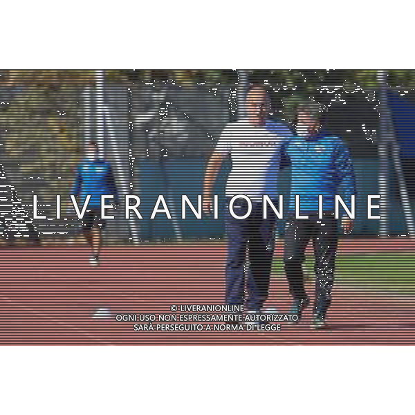 Bisceglie vs Palermo - Campionato di Calcio Serie C - Lega Pro 2020/2021, 18 ottobre 2020 Bisceglie, Italia Nella foto: Allenatore Giovanni Bucaro (AS Bisceglie) e Allenatore Roberto Boscaglia (Palermo FC) @LM/Emmanuele Mastrodonato AG ALDO LIVERANI SAS