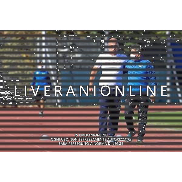 Bisceglie vs Palermo - Campionato di Calcio Serie C - Lega Pro 2020/2021, 18 ottobre 2020 Bisceglie, Italia Nella foto: Allenatore Giovanni Bucaro (AS Bisceglie) e Allenatore Roberto Boscaglia (Palermo FC) @LM/Emmanuele Mastrodonato AG ALDO LIVERANI SAS