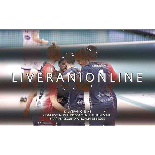 Top Volley Cisterna vs Vero Volley Monza - Campionato di Volley Superlega Serie A 2020/2021, 18 ottobre 2020 Latina, Italia Nella foto: esultanza Vero Volley Monza @LM/Luigi Mariani AG ALDO LVERANI SAS