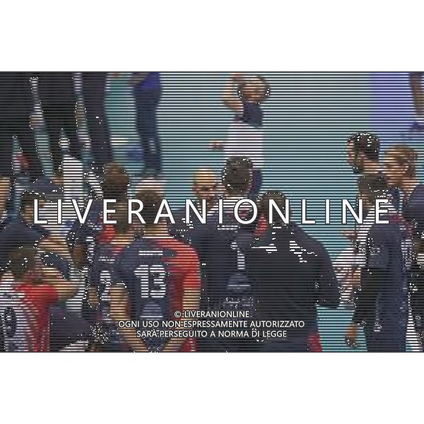 Top Volley Cisterna vs Vero Volley Monza - Campionato di Volley Superlega Serie A 2020/2021, 18 ottobre 2020 Latina, Italia Nella foto: time out Vero Volley Monza @LM/Luigi Mariani