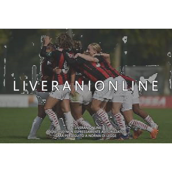 esultanza Milan dopo il gol del 4 a 1 Milan Women vs Inter Milano Women Campionato Serie A Femminile - 6° giornata Milano 18-10-2020 centro sportivo Peppino Vismara foto Roberto Garavaglia - agenzia Aldo Liverani sas