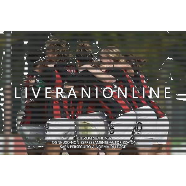 esultanza Milan dopo il gol del 4 a 1 Milan Women vs Inter Milano Women Campionato Serie A Femminile - 6° giornata Milano 18-10-2020 centro sportivo Peppino Vismara foto Roberto Garavaglia - agenzia Aldo Liverani sas