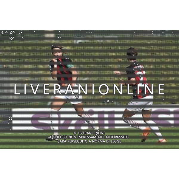 Valentina Giacinti (Milan) SX esulta dopo il gol del 3 a 1 Milan sulla DX Linda Tucceri Cimini (Milan) Milan Women vs Inter Milano Women Campionato Serie A Femminile - 6° giornata Milano 18-10-2020 centro sportivo Peppino Vismara foto Roberto Garavaglia - agenzia Aldo Liverani sas