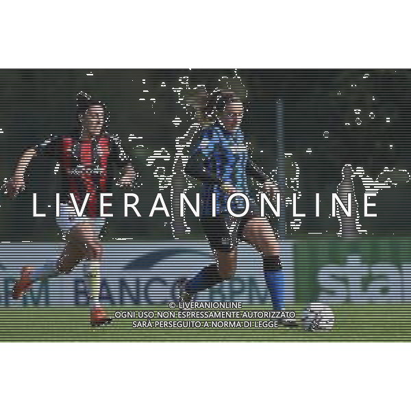 Gloria Marinelli (Inter) e sulla SX Laura Fusetti (Milan) Milan Women vs Inter Milano Women Campionato Serie A Femminile - 6° giornata Milano 18-10-2020 centro sportivo Peppino Vismara foto Roberto Garavaglia - agenzia Aldo Liverani sas