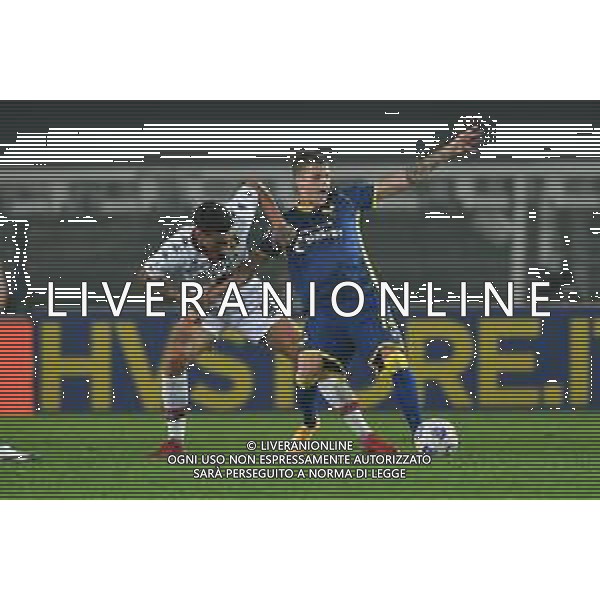 Hellas Verona vs Genoa - italian soccer Serie A match 2020/2021, 19 October 2020 Verona, Italy Photo showing: Ivan Ilic (Verona) and Gianluca Scamacca (Genoa) @LM/Alessio Tarpini/ AGENZIA ALDO LIVERANI SAS