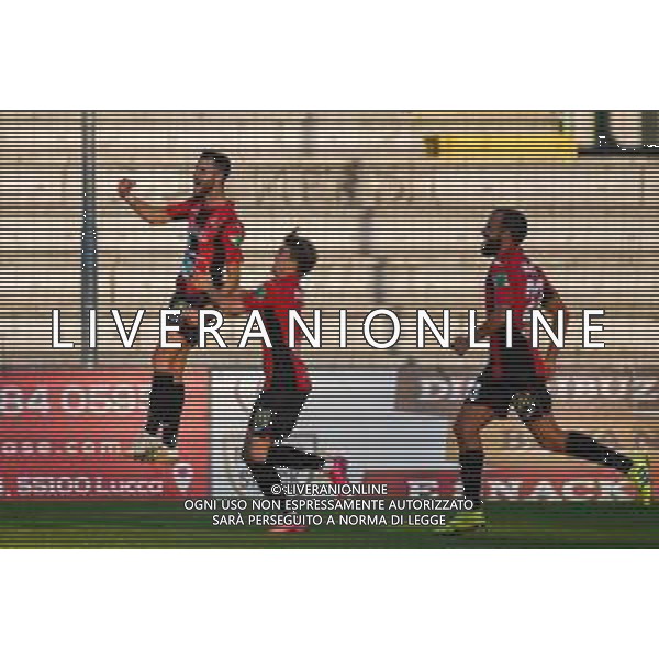 Lucchese vs Como - Campionato di Calcio Serie C - Lega Pro 2020/2021, 19 ottobre 2020 Stadio Comunale &#34;Porta Elisa&#34;, Lucca, Italia Nella foto: FILIPPO SCALZI (Lucchese) festeggia il vantaggio @LM/Fabio Fagiolini/ AGENZIA ALDO LIVERANI SAS