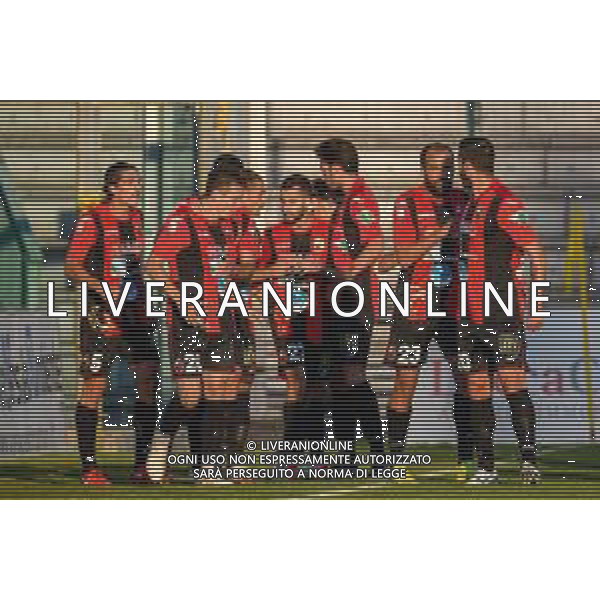 Lucchese vs Como - Campionato di Calcio Serie C - Lega Pro 2020/2021, 19 ottobre 2020 Stadio Comunale &#34;Porta Elisa&#34;, Lucca, Italia Nella foto: La Lucchese festeggia il vantaggio di Filippo Scalzi @LM/Fabio Fagiolini/ AGENZIA ALDO LIVERANI SAS
