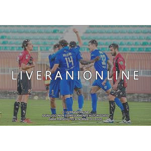 Lucchese vs Como - Campionato di Calcio Serie C - Lega Pro 2020/2021, 19 ottobre 2020 Stadio Comunale &#34;Porta Elisa&#34;, Lucca, Italia Nella foto: Il como festeggia il pareggio @LM/Fabio Fagiolini/ AGENZIA ALDO LIVERANI SAS