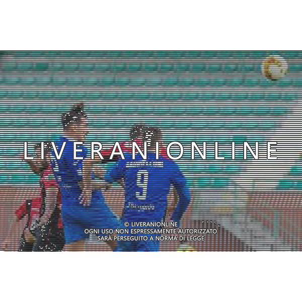 Lucchese vs Como - Campionato di Calcio Serie C - Lega Pro 2020/2021, 19 ottobre 2020 Stadio Comunale &#34;Porta Elisa&#34;, Lucca, Italia Nella foto: FRANCO FERRARI (Como) colpisce di testa @LM/Fabio Fagiolini/ AGENZIA ALDO LIVERANI SAS