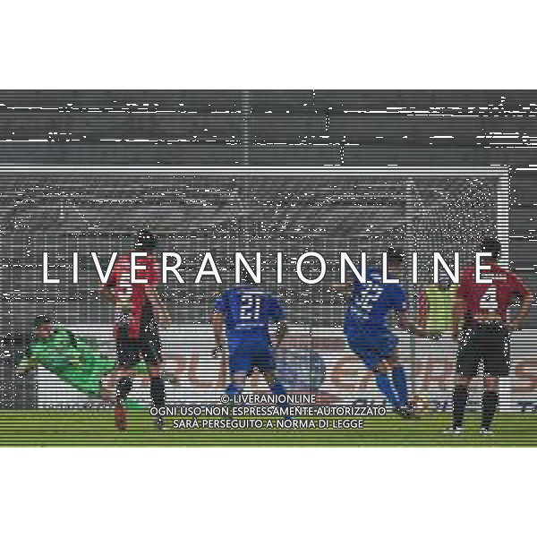 Lucchese vs Como - Campionato di Calcio Serie C - Lega Pro 2020/2021, 19 ottobre 2020 Stadio Comunale &#34;Porta Elisa&#34;, Lucca, Italia Nella foto: FRANCO FERRARI (Como) su rigore segna il 3 a 1 @LM/Fabio Fagiolini/ AGENZIA ALDO LIVERANI SAS