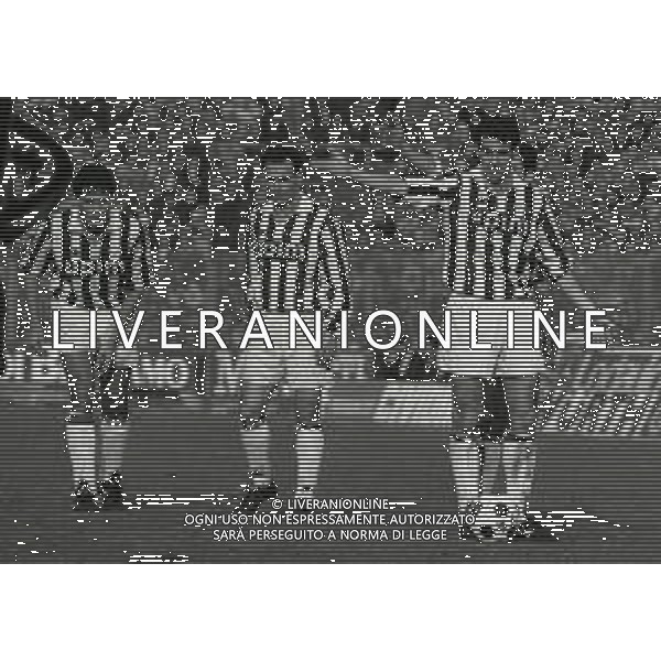 18-02-1990 BERGAMO CAMPIONATO DI CALCIO SERIE A ATALANTA JUVENTUS 1-2 NELLA FOTO ANGELO ALESSIO-SALVATORE SCHILLACI E NICOLO\' NAPOLI AG ALDO LIVERANI SAS