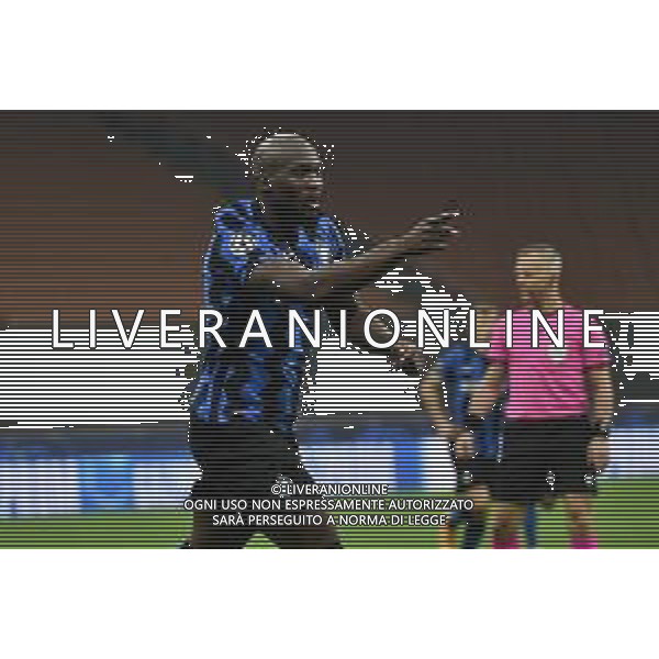 Romelu Lukaku (Inter) esultanza dopo il gol dell’1 a 0 Inter Inter vs Borussia Monchengladbach UEFA Champions League fase a gironi 1¬∞ giornata - gruppo B Milano 21-10-2020 stadio Giuseppe Meazza - San Siro foto Roberto Garavaglia - agenzia Aldo Liverani sas / AGENZIA ALDO LIVERANI SAS