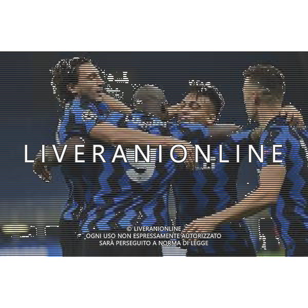 Romelu Lukaku (Inter) esultanza dopo il gol dell’1 a 0 Inter con matteo darmian e lautaro martinez e ivan perisic Inter vs Borussia Monchengladbach UEFA Champions League fase a gironi 1¬∞ giornata - gruppo B Milano 21-10-2020 stadio Giuseppe Meazza - San Siro foto Roberto Garavaglia - agenzia Aldo Liverani sas / AGENZIA ALDO LIVERANI SAS
