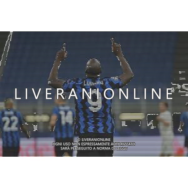 Romelu Lukaku (Inter) esultanza dopo il gol dell’1 a 0 Inter Inter vs Borussia Monchengladbach UEFA Champions League fase a gironi 1° giornata - gruppo B Milano 21-10-2020 stadio Giuseppe Meazza - San Siro foto Roberto Garavaglia - agenzia Aldo Liverani sas / AGENZIA ALDO LIVERANI SAS