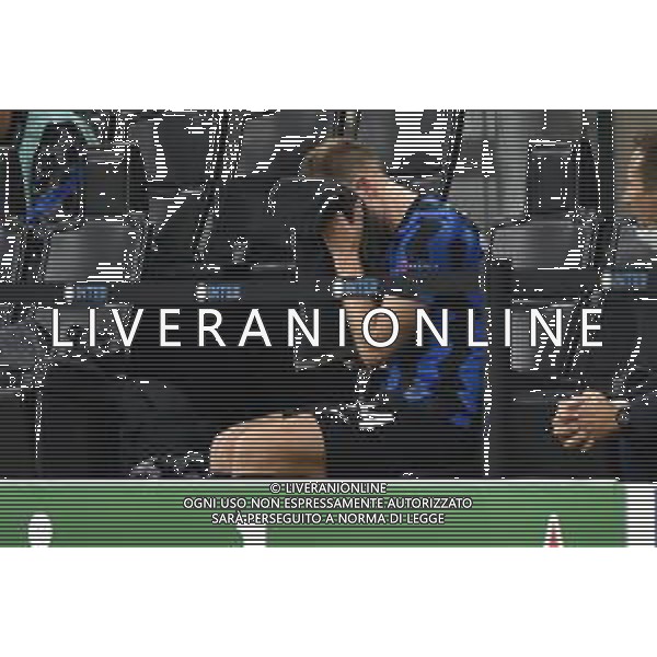 Eriksen (Inter) deluso in panchina dopo la sostituzione Inter vs Borussia Monchengladbach UEFA Champions League fase a gironi 1° giornata - gruppo B Milano 21-10-2020 stadio Giuseppe Meazza - San Siro foto Roberto Garavaglia - agenzia Aldo Liverani sas / AGENZIA ALDO LIVERANI SAS