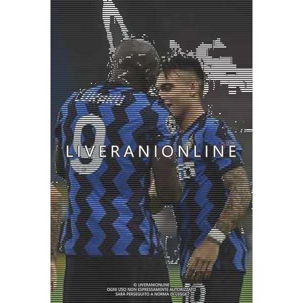 Romelu Lukaku (Inter) SX e Lautaro Martinez (Inter) DX Inter vs Borussia Monchengladbach UEFA Champions League fase a gironi 1¬∞ giornata - gruppo B Milano 21-10-2020 stadio Giuseppe Meazza - San Siro foto Roberto Garavaglia - agenzia Aldo Liverani sas / AGENZIA ALDO LIVERANI SAS