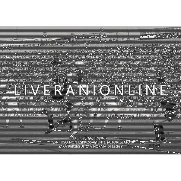 07-04-1991 BERGAMO CAMPIONATO DI CALCIO SERIE A ATALANTA BOLOGNA 4-0 NELLA FOTO CLAUDIO CANIGGIA-ROSARIO BIONDO E GIANLUIGI VALLERIANI AG ALDO LIVERANI SAS