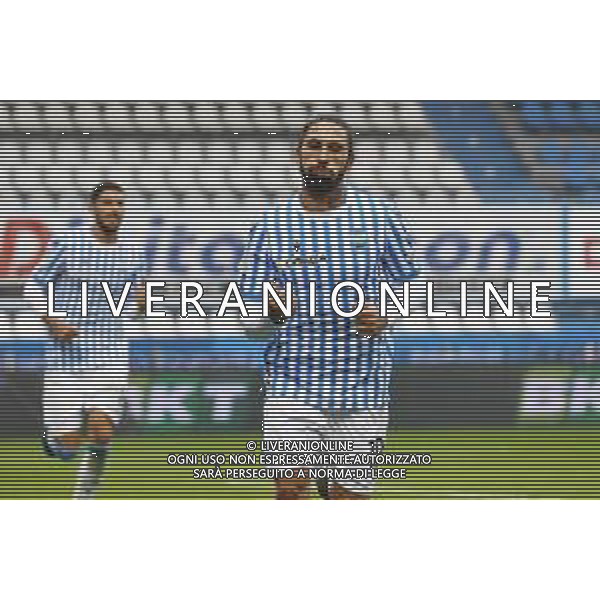 Spal - Vicenza Serie BKT 24/10/2020 nella foto: esultanza Castro Luca(Spal ferrara)dopo il goal ©Claudio Zamagni/Agenzia Aldo Liverani Castro Luca(Spal ferrara) celebrates after scoring a goal during Italian Serie BKT soccer match between Spal and Vicenza at Paolo Mazza Stadium in Ferrara on October 24 2020 photo credit by Claudio Zamagni/Aldo Liverani Photo Agency