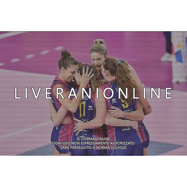 Savino Del Bene Scandicci vs Igor Gorgonzola Novara - Volleyball Italian Serie A1 Women Championship 2020/2021, 24 October 2020 scandicci, Italy Photo showing: Savino Del Bene Scandicci players celebrate @LM/Lisa Guglielmi AG ALDO LIVERANI SAS