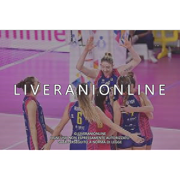 Savino Del Bene Scandicci vs Igor Gorgonzola Novara - Volleyball Italian Serie A1 Women Championship 2020/2021, 24 October 2020 scandicci, Italy Photo showing: Savino Del Bene Scandicci players celebrate @LM/Lisa Guglielmi AG ALDO LIVERANI SAS