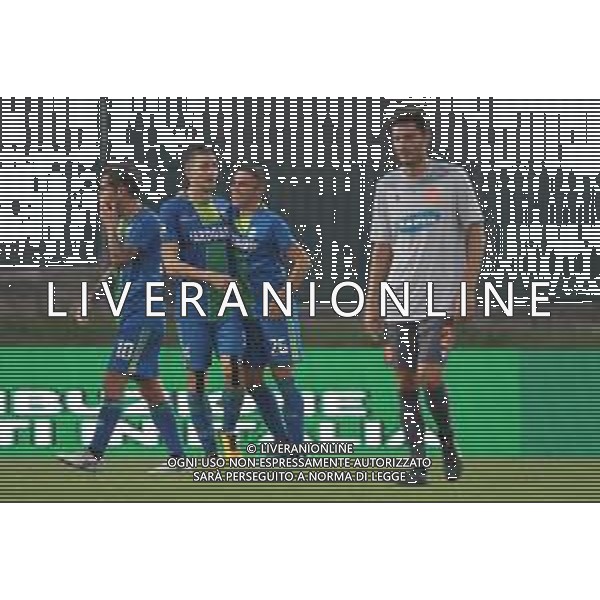 esultanza a fine partita, Feralpisalo - Ravenna partita di serie C, Salo 25 ottobre 2020. Ph Fotolive Simone Venezia/AGENZIA ALDO LIVERANI SAS