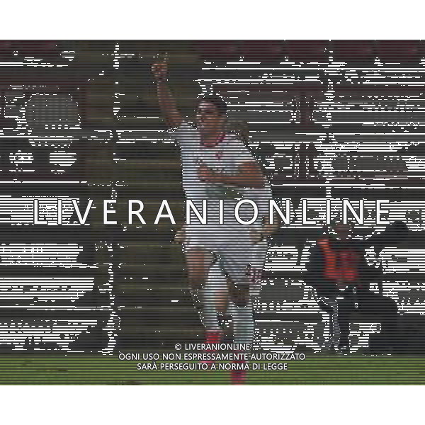 Perugia vs Vis Pesaro - Campionato di Calcio Serie C - Lega Pro 2020/2021, 25 ottobre 2020 Perugia, Italia Nella foto: stramaccioni diego (n3 vis pesaro) esulta 1-1 @LM/Loris Cerquiglini AG ALDO LIVERANI SAS