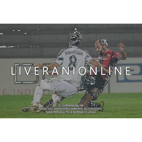 Lucchese vs Juventus U23 - Campionato di Calcio Serie C - Lega Pro 2020/2021, 25 ottobre 2020 Lucca, Italia Nella foto: Matteo Meucci (Lucchese) su Filippo Ranocchia (Juventus U23) @LM/Fabio Fagiolini AG ALDO LIVERANI SAS