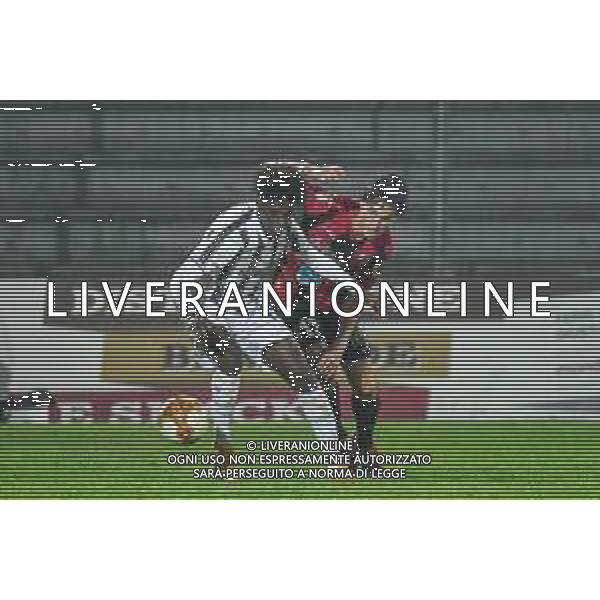 Lucchese vs Juventus U23 - Campionato di Calcio Serie C - Lega Pro 2020/2021, 25 ottobre 2020 Lucca, Italia Nella foto: Felix Andrade Sanches Correia (Juventus U23) e Diego Bartolomei (Lucchese) @LM/Fabio Fagiolini AG ALDO LIVERANI SAS
