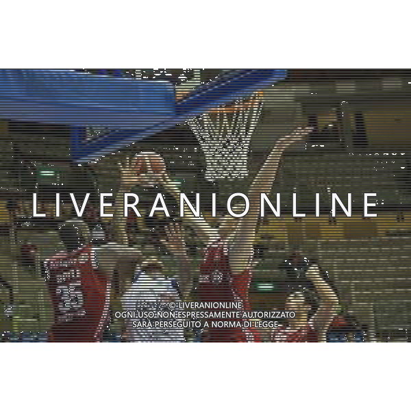Basket Allianz Pallacanestro Trieste vs Happy Casa Brindisi - Campionato di Basket Serie A 2020/2021, 25 ottobre 2020 Trieste, Italia Nella foto: D\'Angelo Harrison (Happy Casa Brindisi) contrastato da Milton Doyle e Andrejs Grazulis (Allianz Pallacanestro Trieste) @LM/Luca Tedeschi AG ALDO LIVERANI SAS