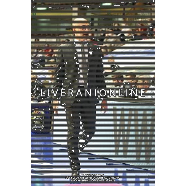 Basket Allianz Pallacanestro Trieste vs Happy Casa Brindisi - Campionato di Basket Serie A 2020/2021, 25 ottobre 2020 Trieste, Italia Nella foto: Coach Frank Vitucci (Happy Casa Brindisi) sprona i suoi @LM/Luca Tedeschi AG ALDO LIVERANI SAS