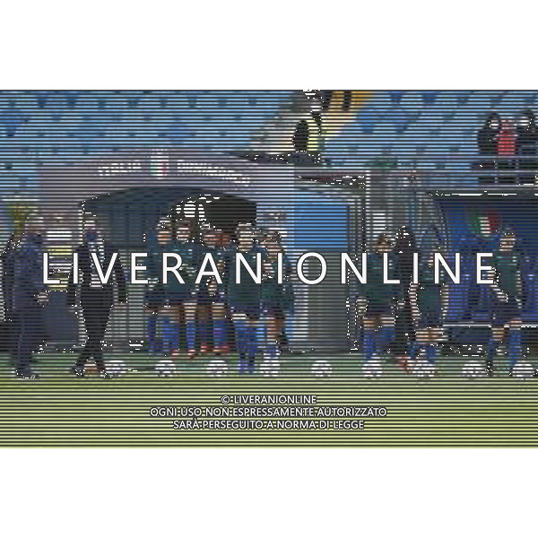 ITALIA vs DANIMARCA Qualificazioni al campionato europeo di calcio femminile 2021- 27/10/2020 nella foto: le atlete dell\'Italia entrata in campo durante il riscaldamento nel prepartita ©Claudio Zamagni/Agenzia Aldo Liverani during UEFA Women\'s Euro 2021 qualifying match between ITALY and DENMARK in Empoli on October 27 2020 photo credit by Claudio Zamagni/Aldo Liverani Photo Agency / AGENZIA ALDO LIVERANI SAS