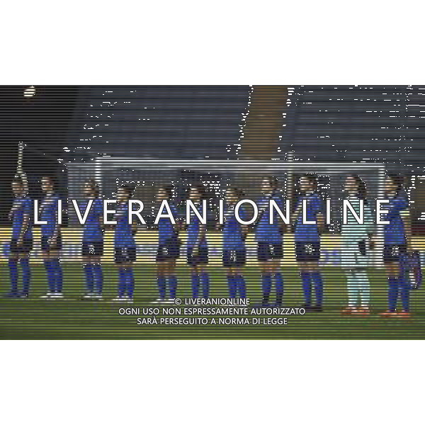 ITALIA vs DANIMARCA Qualificazioni al campionato europeo di calcio femminile 2021- 27/10/2020 nella foto: la formazione d\'\'italia schierata durante l\'inno nazionale ©Claudio Zamagni/Agenzia Aldo Liverani the lineup of italy during UEFA Women\'s Euro 2021 qualifying match between ITALY and DENMARK in Empoli on October 27 2020 photo credit by Claudio Zamagni/Aldo Liverani Photo Agency / AGENZIA ALDO LIVERANI SAS