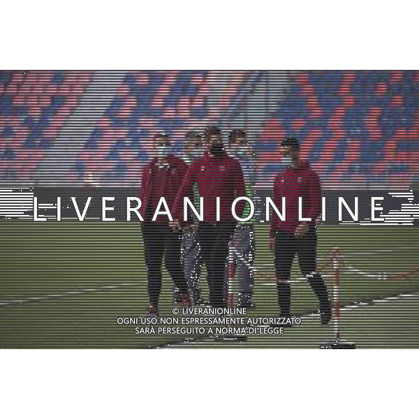 Bologna vs Reggina - Coppa Italia 2020/2021, 28 ottobre 2020 Bologna, Italia Nella foto: Daniele Liotti Reggina Bianchi Nicolo Reggina Nicola Bellomo @LM/Valentina Giannettoni AG ALDO LIVERANI SAS