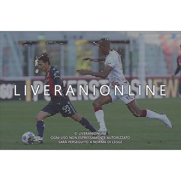 Bologna Calcio vs Reggina 1914 - Italian soccer Coppa Italia match 2020/2021, 27 October 2020 Dall&#39;Ara Stadium, Bologna, Italy Photo showing: Bologna\'s Emanuel Vignato (L) and Reggina\'s Ricardo Faty in action @LM/Michele Nucci AG ALDO LIVERANI SAS