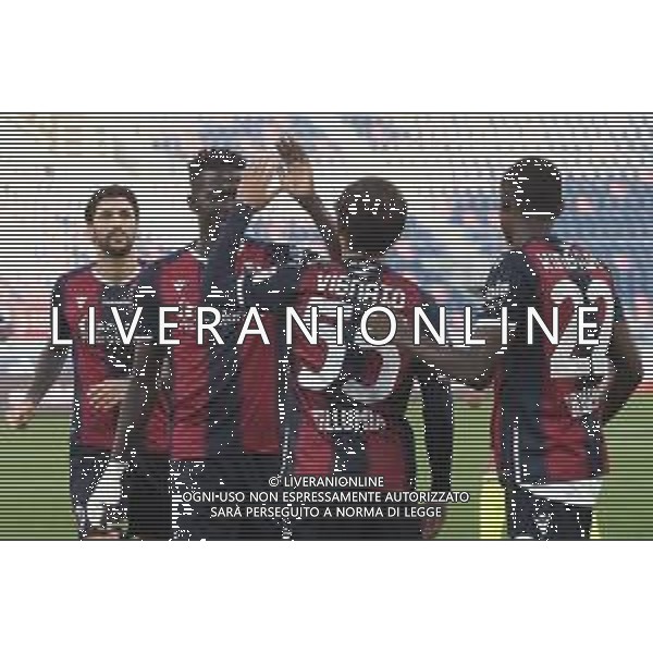 Bologna Calcio vs Reggina 1914 - Italian soccer Coppa Italia match 2020/2021, 27 October 2020 Dall&#39;Ara Stadium, Bologna, Italy Photo showing: 271020 - sport calcio coppa Italia - Bologna-Reggina - Emanuel Vignato jubilates after scoring the goal 1-0 @LM/Michele Nucci AG ALDO LIVERANI SAS